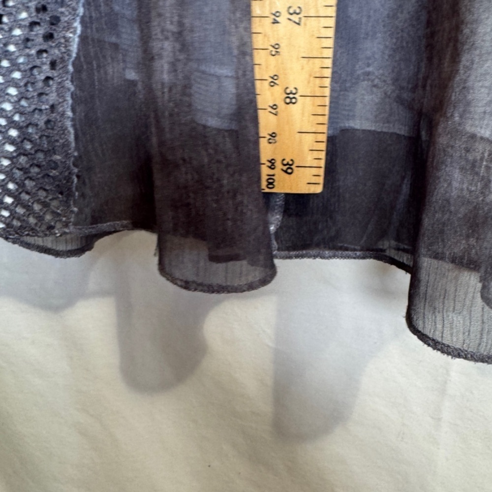 Miss Nikky Dress Womens Size Mediu Grey Chiffon Goth Boho Hippie Short Sleeve - Picture 6 of 10